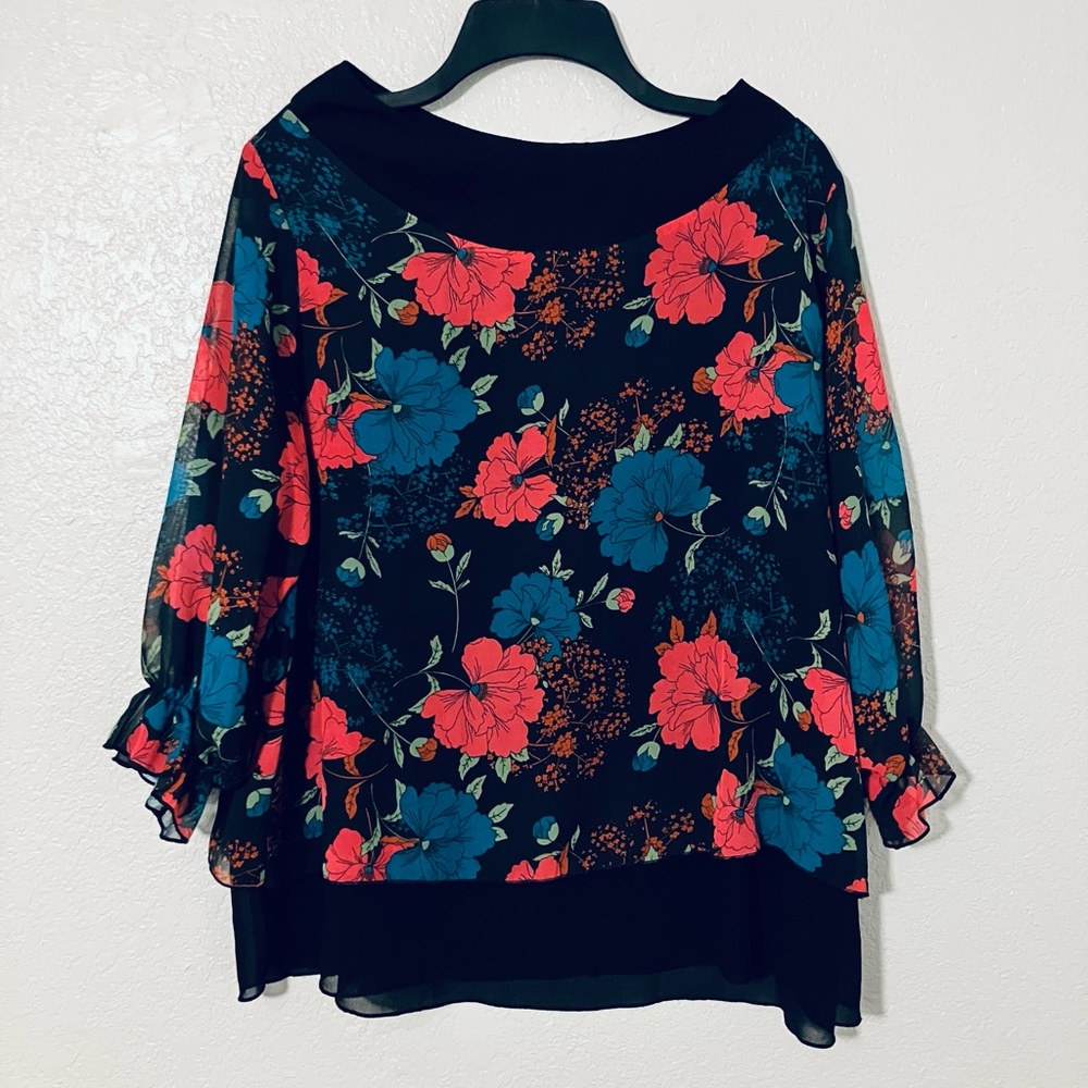MSD Design Floral Blouse (Black)